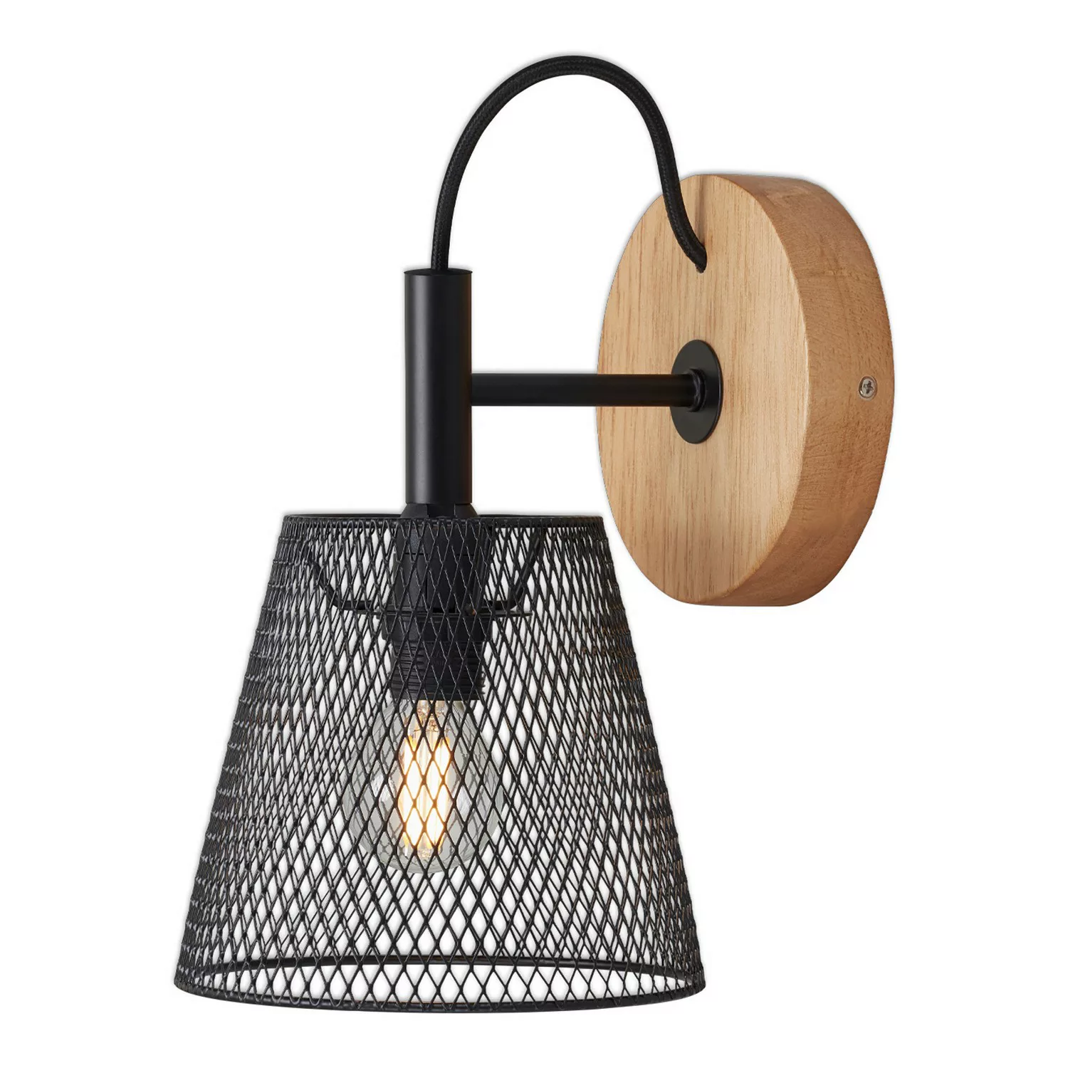 Wood & Style 2077 Wandlampe mit Streckmetallschim günstig online kaufen