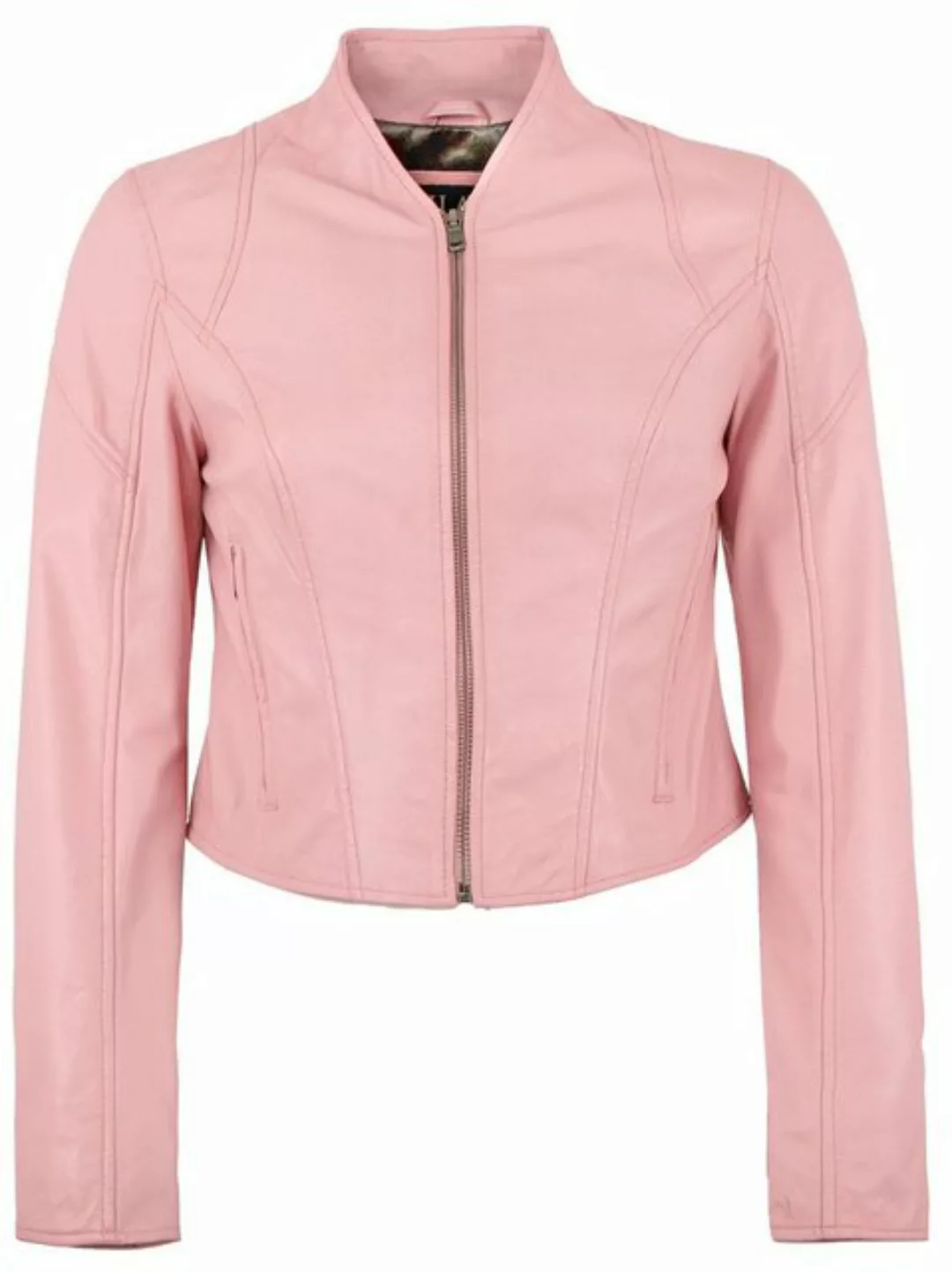 Jilani Lederjacke Lulal Echtleder Damen Lederjacke Kurzjacke Lammnappa rose günstig online kaufen