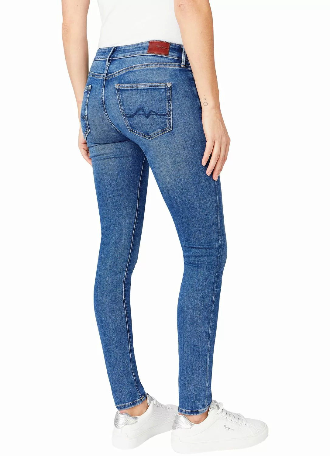 Pepe Jeans Damen Jeans Regent - Skinny Fit - Blau - Medium Dark Wiser günstig online kaufen