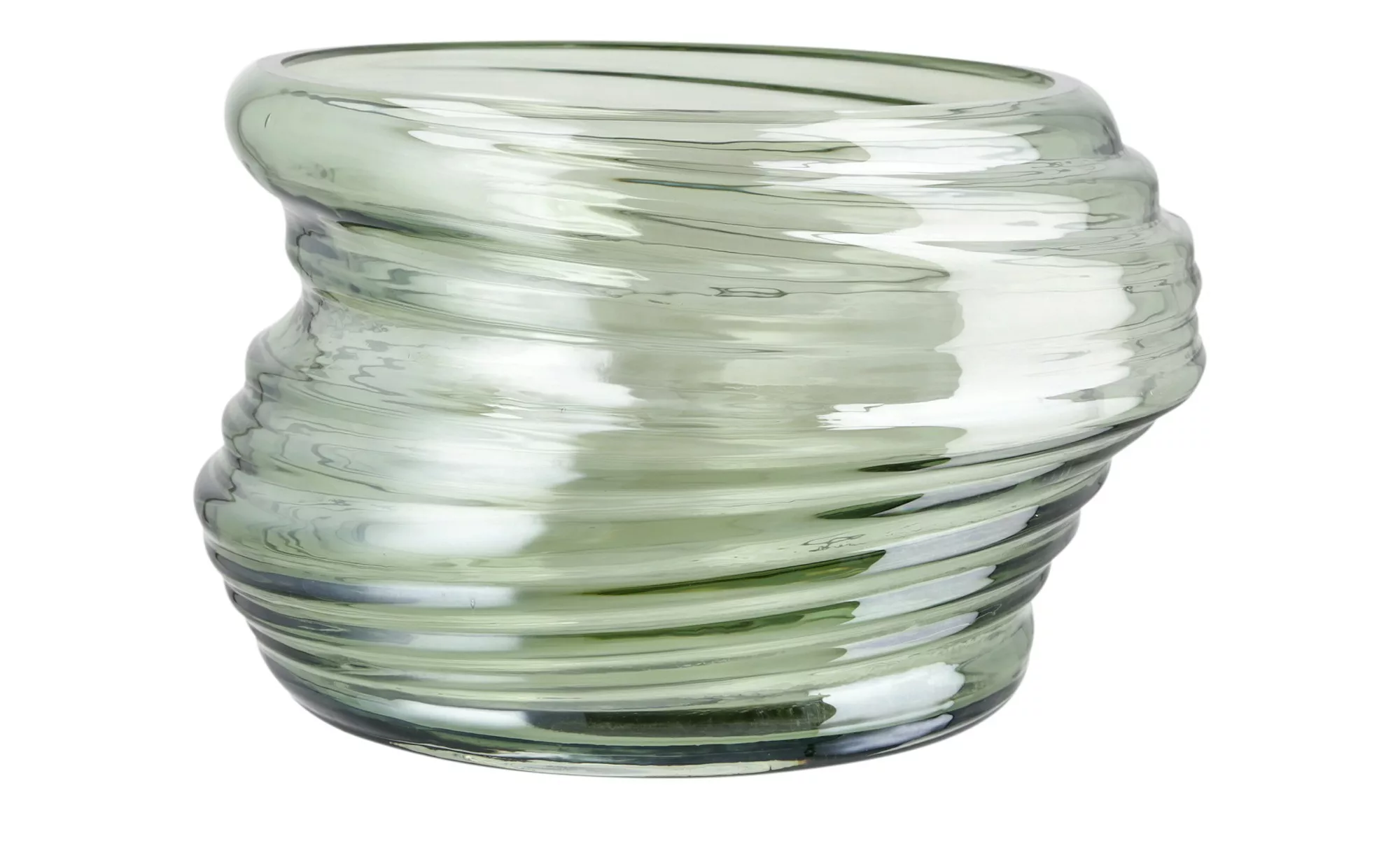 Vase   ¦ grün ¦ Glas ¦ Maße (cm): H: 12,5  Ø: 20.5 Accessoires > Vasen - Hö günstig online kaufen