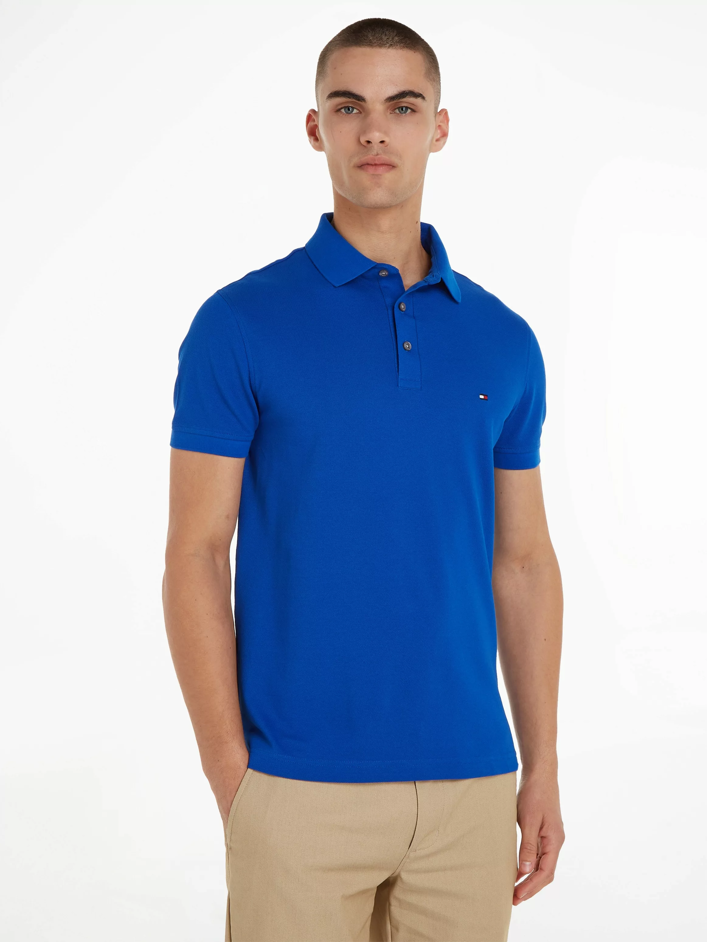 Tommy Hilfiger Poloshirt 1985 SLIM POLO aus leicht strukturiertem Piqué-Mat günstig online kaufen