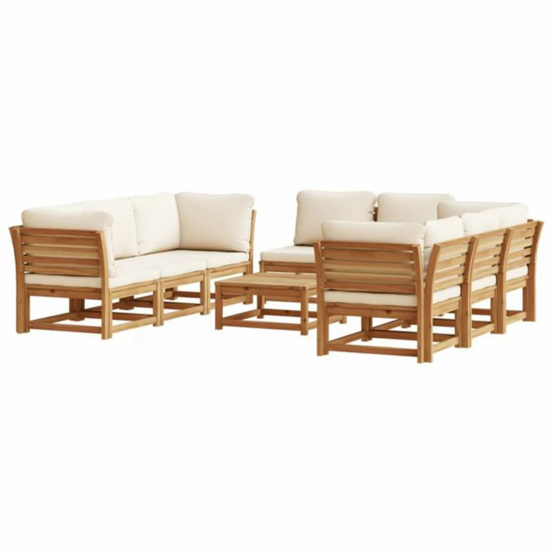 vidaXL Sofaelement 9-tlg. Garten-Lounge-Set mit Kissen Massivholz Akazie (1 günstig online kaufen