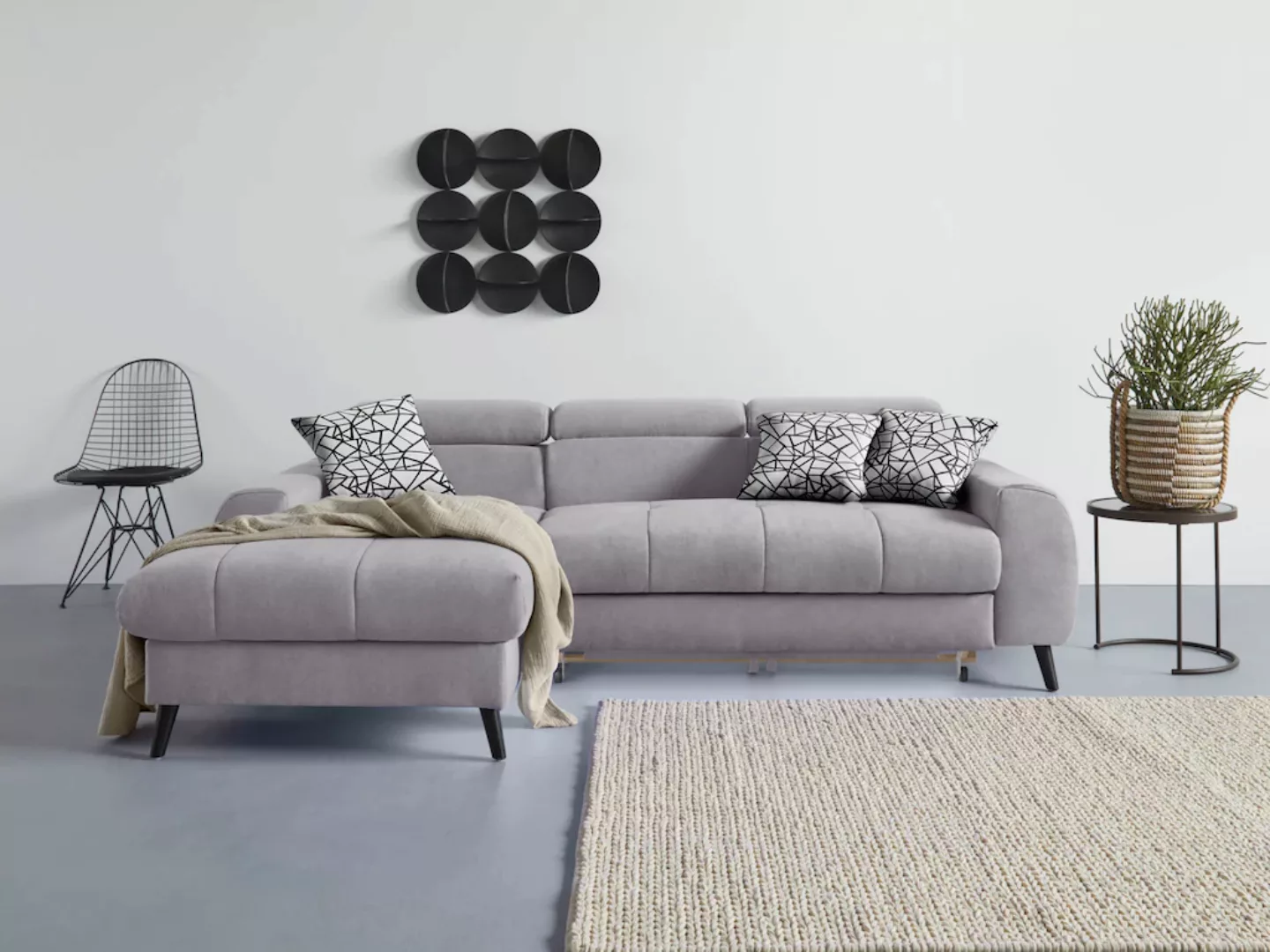 COTTA Ecksofa "Mia L-Form", 3-tlg.-Kissen-Set, Recamiere, wahlweise mit ode günstig online kaufen