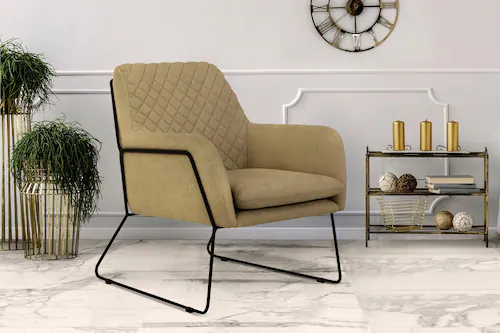Leonique Sessel "Olo Cocktailsessel", mit Karo-Prägung im Rückenteil und Bü günstig online kaufen