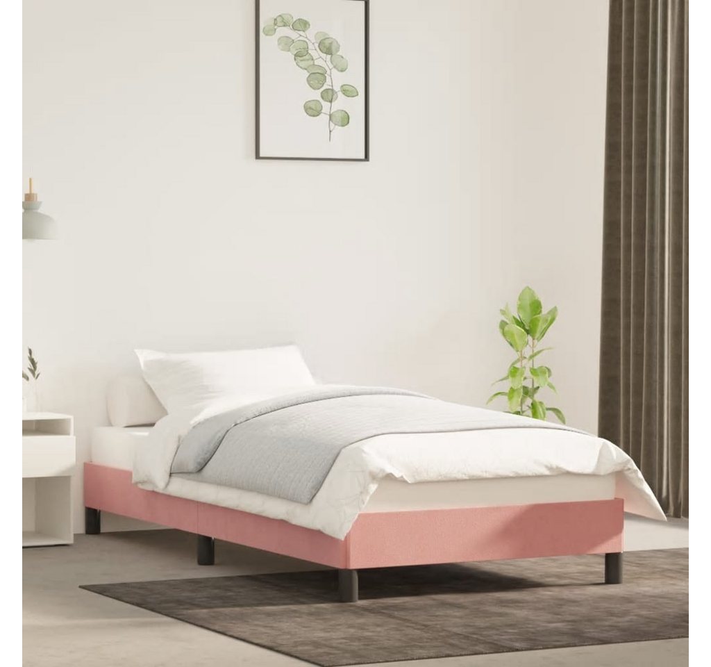 Vellora Bettgestell Bettgestell Rosa 90x200 cm Samt (1-tlg) günstig online kaufen