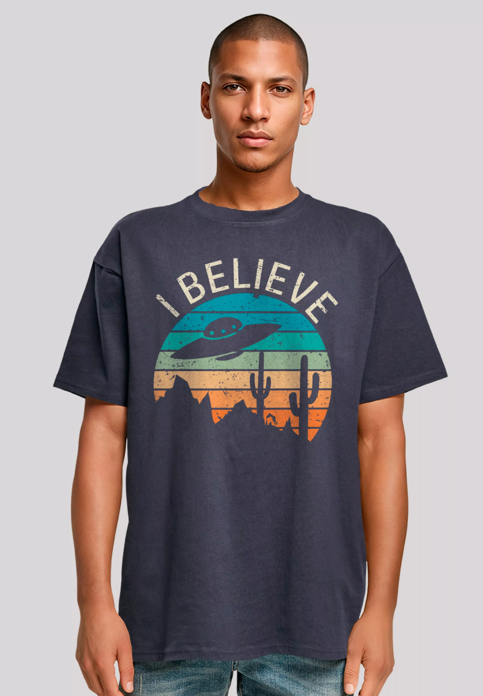 F4NT4STIC T-Shirt "I Believe UFO Alien Sonnenuntergang", Premium Qualität günstig online kaufen