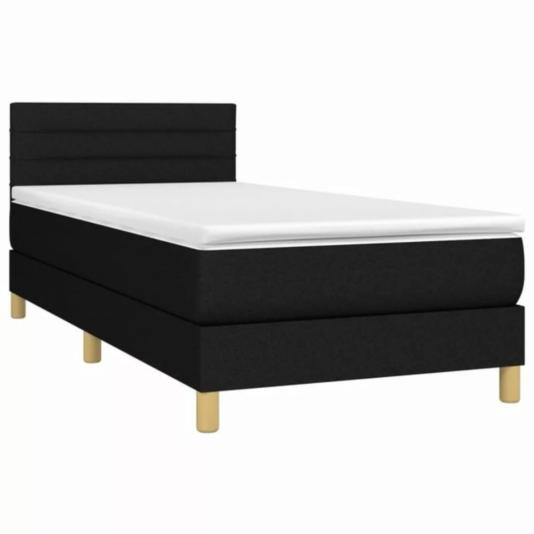 vidaXL Bettgestell Boxspringbett mit Matratze Schwarz 90x200 cm Stoff Bett günstig online kaufen