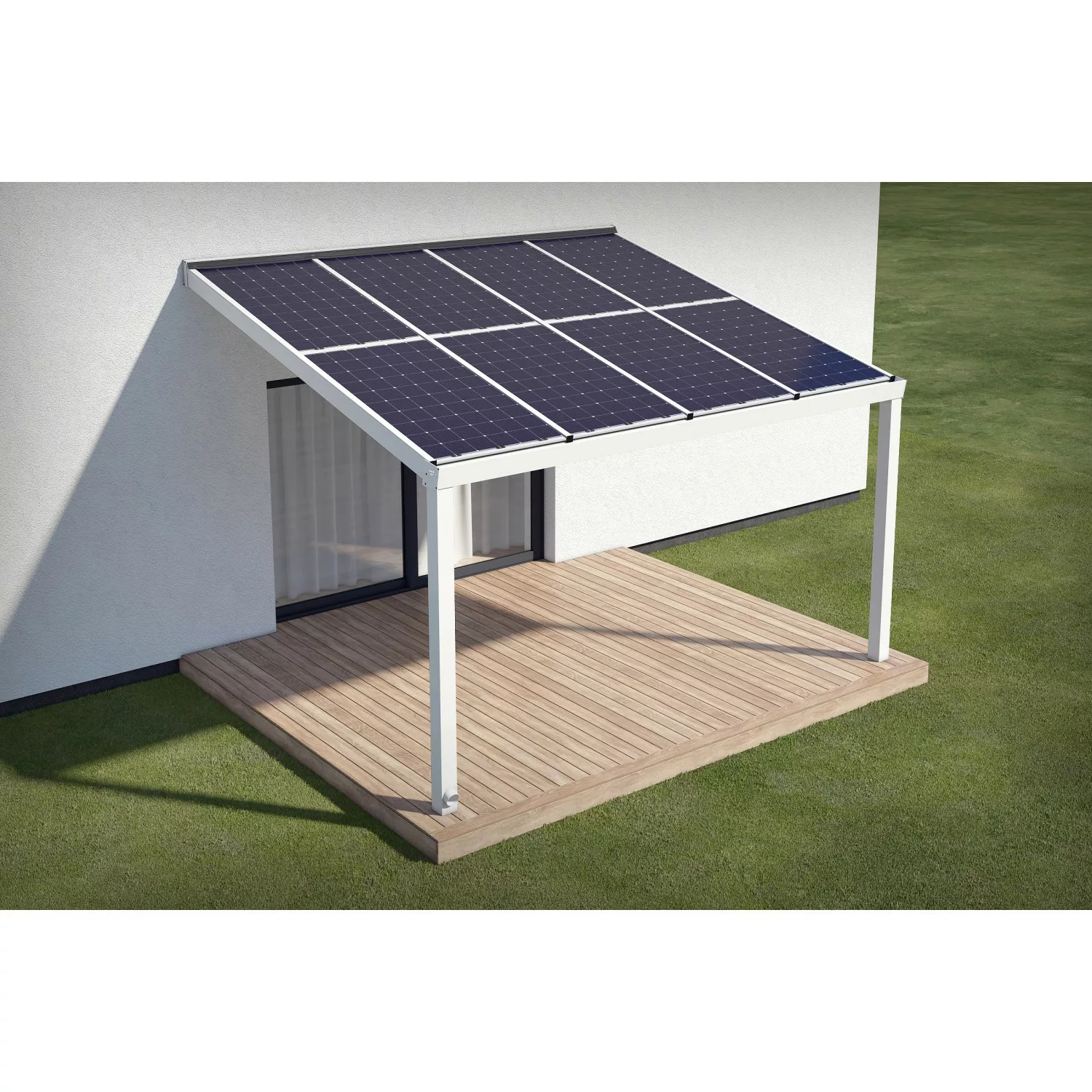 ePIT PV-Terasse 2,96 kW Neigung 7° Weiß 434 cm x 362 cm Regenabfluss Rechts günstig online kaufen