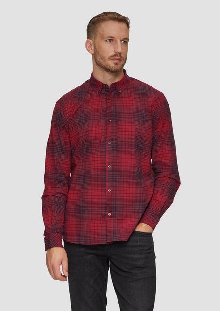 s.Oliver Langarmhemd Regular Fit: Hemd mit Button-Down-Kragen aus Baumwolls günstig online kaufen