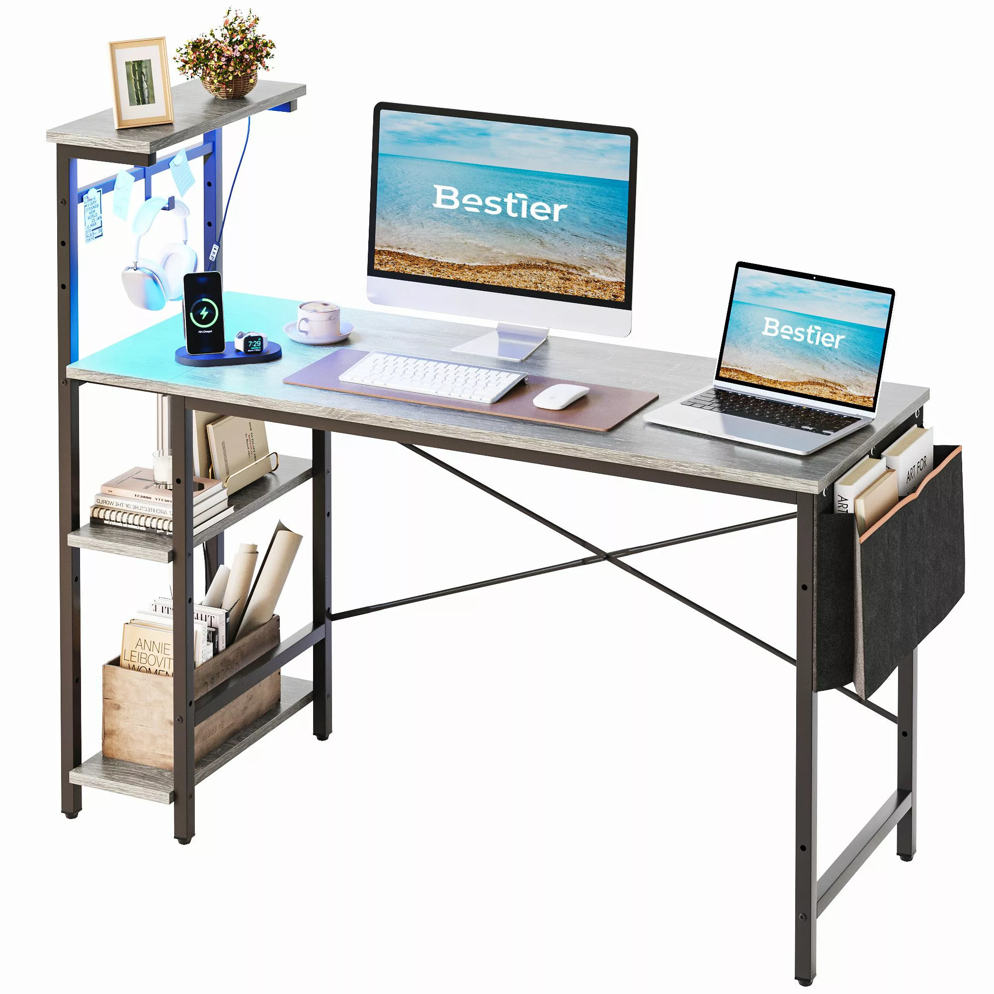 Bestier Computertisch Gamingtisch, Computertisch mit LED günstig online kaufen
