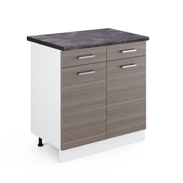 Vicco Unterschrank R-Line, Grau/Weiß, 80 cm, AP Anthrazit günstig online kaufen