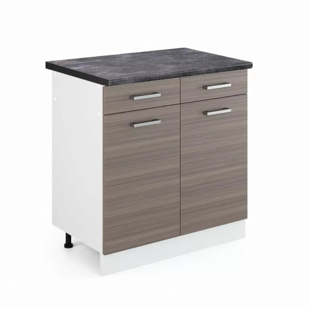 Vicco Unterschrank R-Line, Grau/Weiß, 80 cm, AP Anthrazit günstig online kaufen