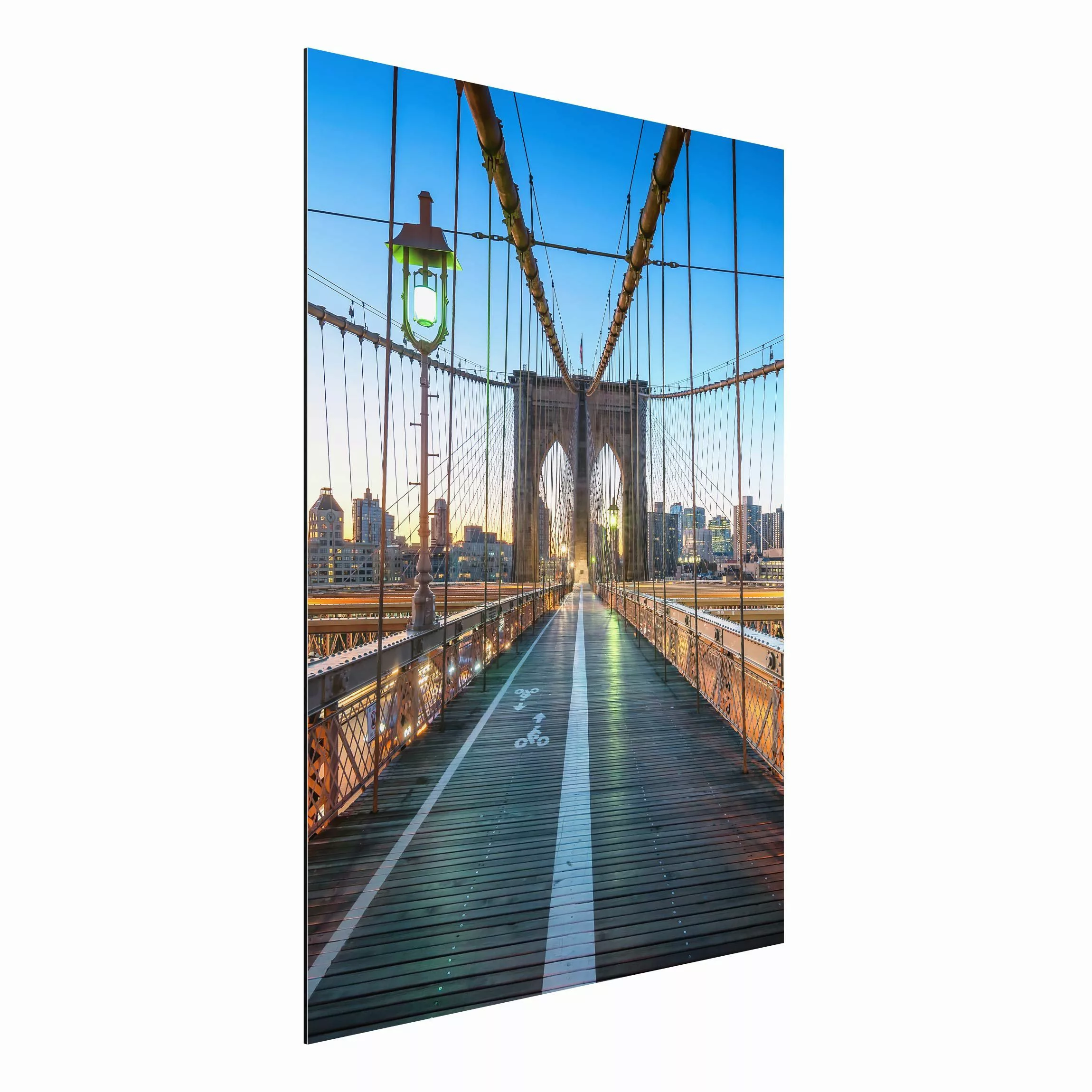 Alu-Dibond Bild Morgenblick von der Brooklyn Bridge günstig online kaufen