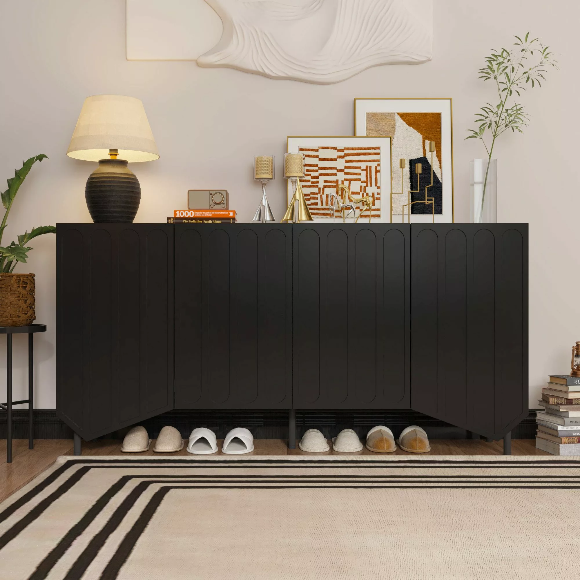 FUFU&GAGA Sideboard 4-türiger Esszimmerschrank, 40 x günstig online kaufen