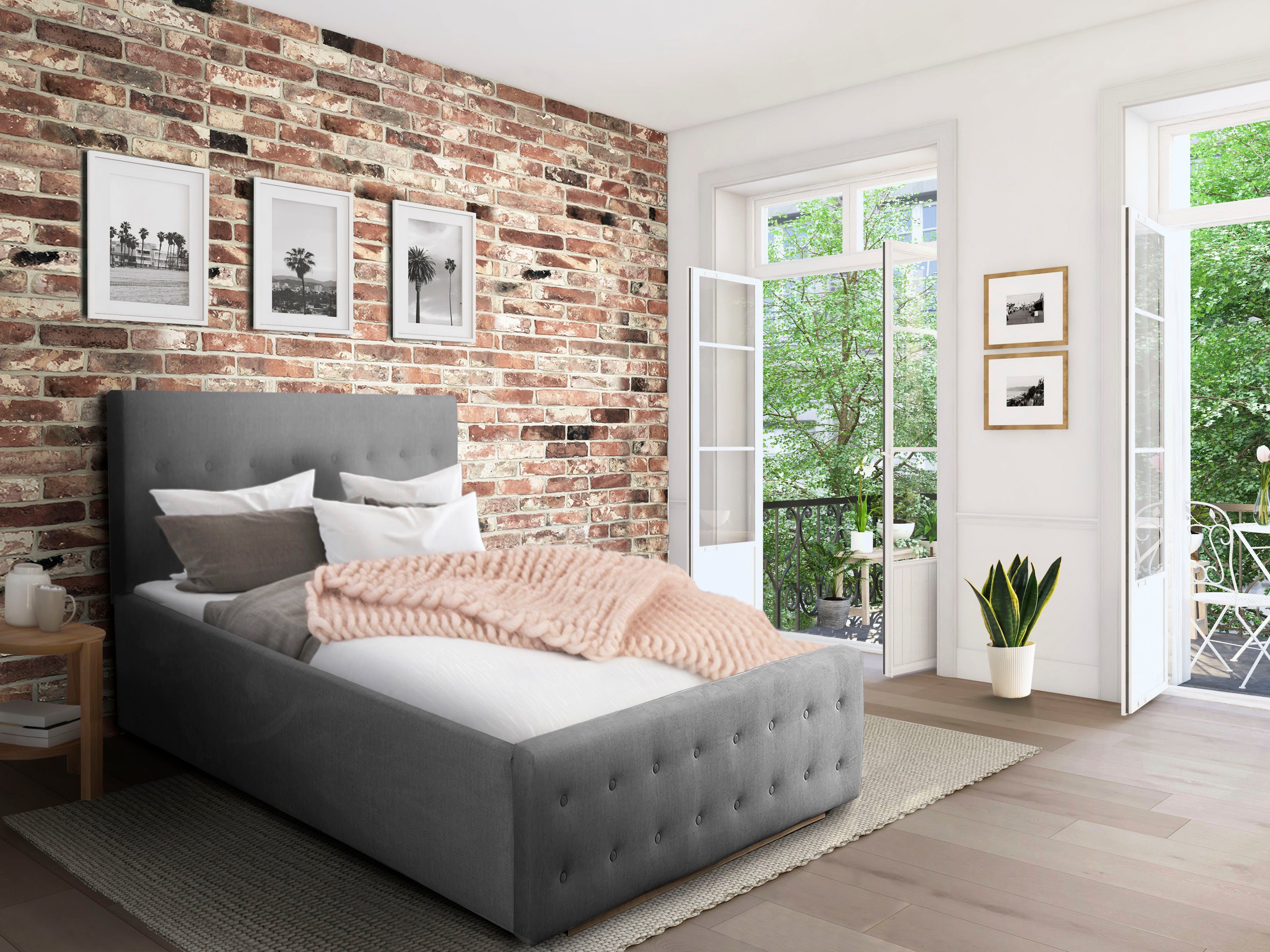 Home affaire Polsterbett "Vaine", in 5 Breiten, auch in Länge 220 cm, incl. günstig online kaufen