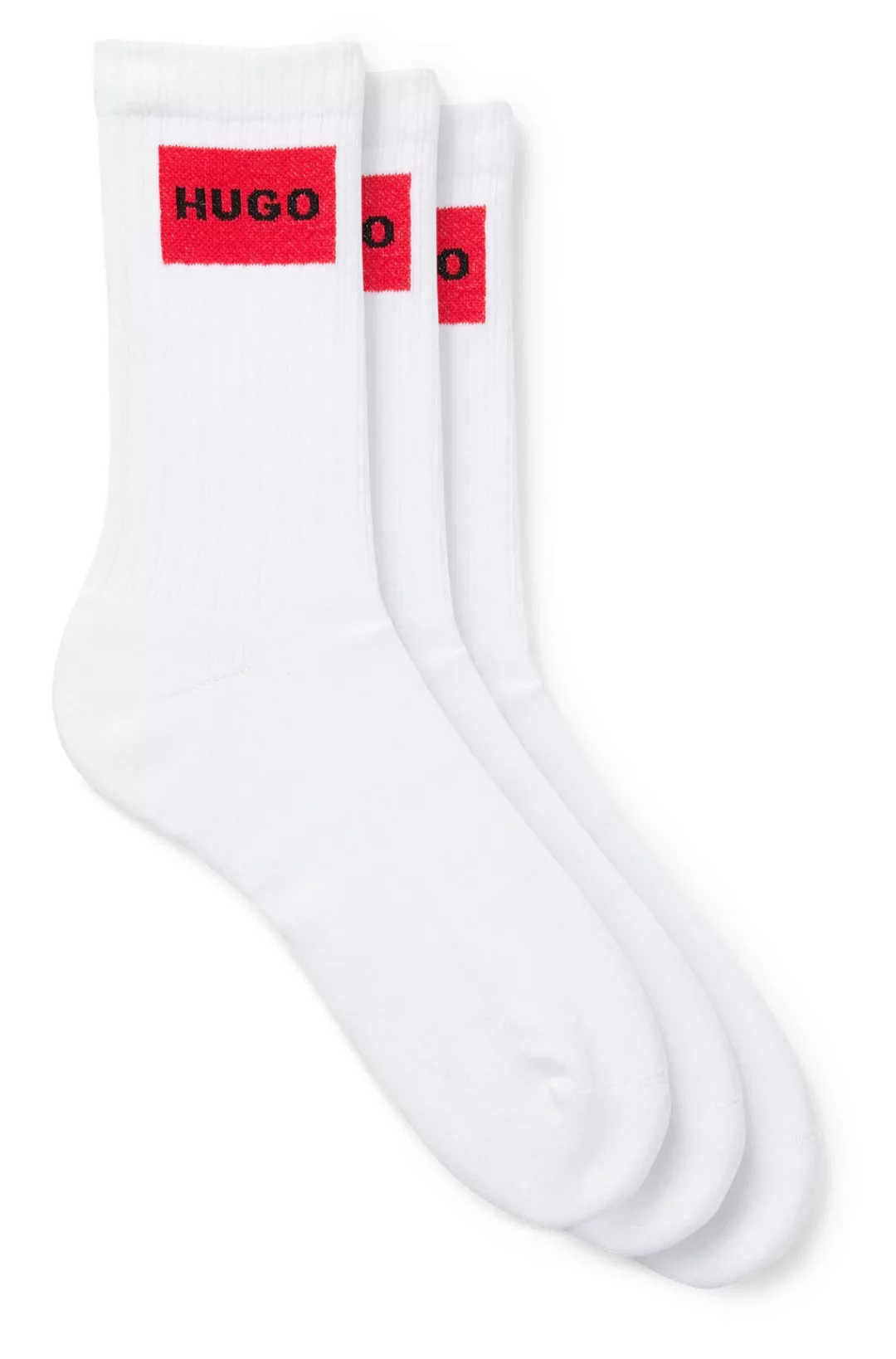 HUGO Underwear Freizeitsocken "3P QS RIB LABEL", (Packung, 3 Paar, 3er), mi günstig online kaufen