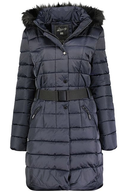 Geo Norway Winterjacke elegante Damen Jacke baanemone Navy S mit Kunstfellk günstig online kaufen