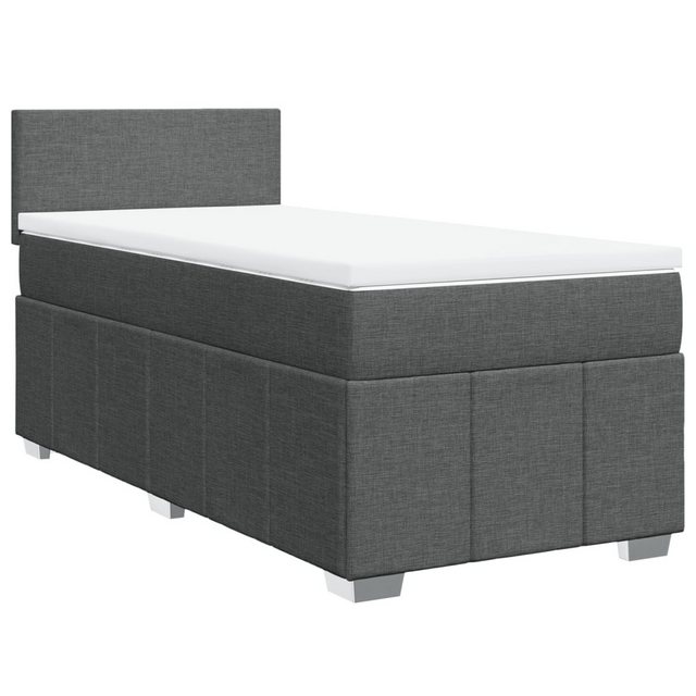 vidaXL Bett Boxspringbett mit Matratze Dunkelgrau 80x200 cm Stoff günstig online kaufen