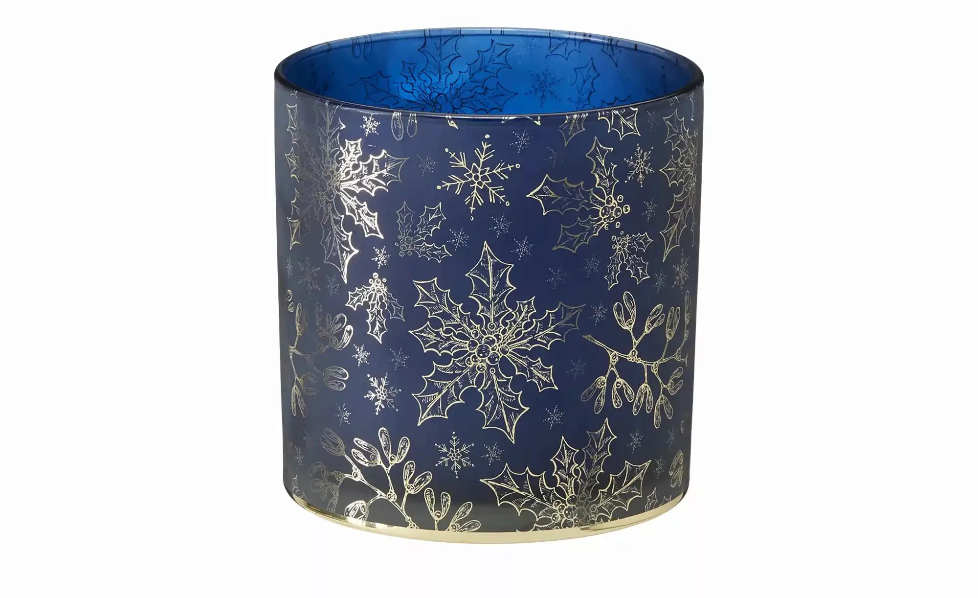 HOME STORY Windlicht ¦ blau ¦ Glas  ¦ Maße (cm): H: 15  Ø: 15 Weihnachten - günstig online kaufen