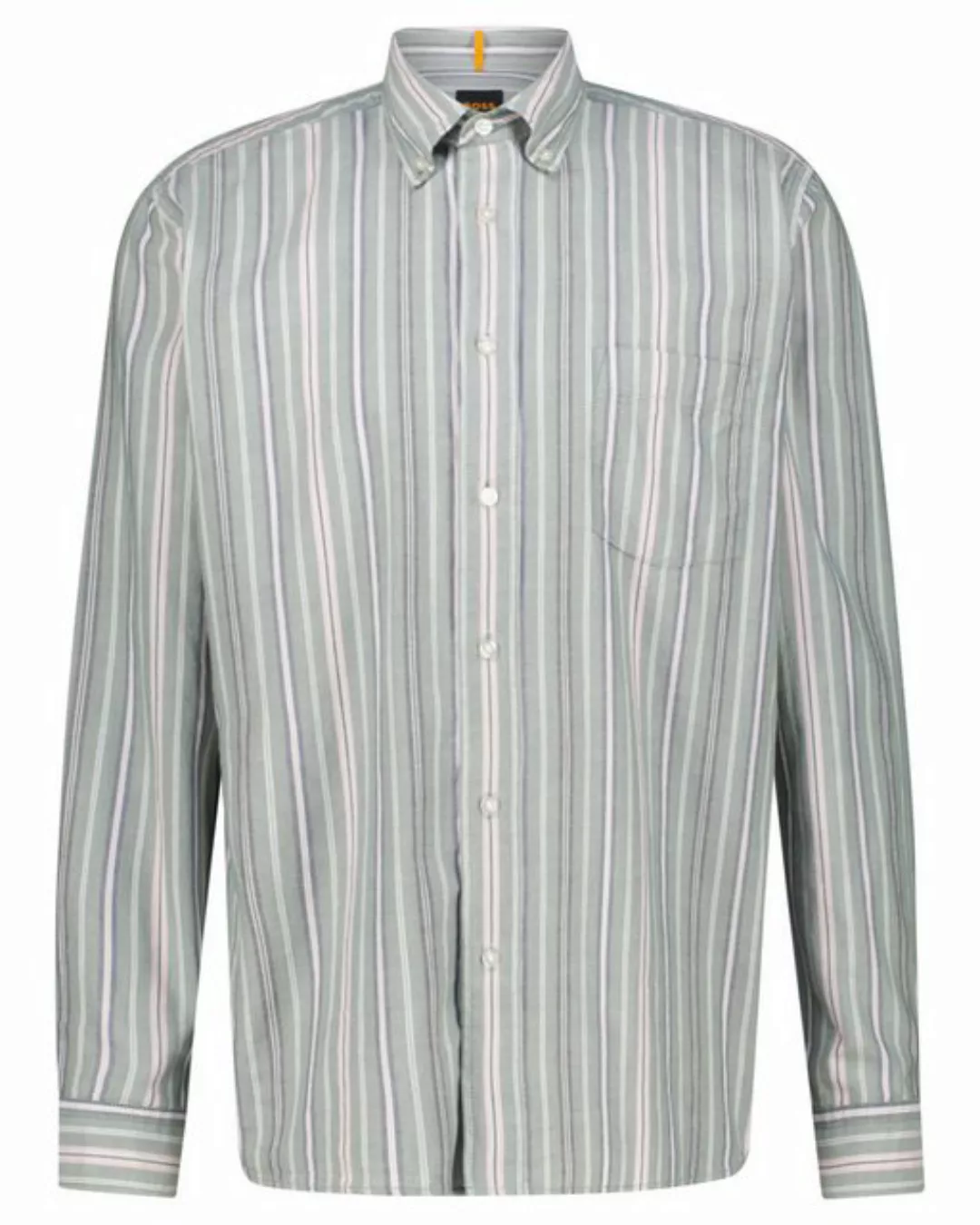 BOSS Langarmhemd Herren Hemd aus Baumwolle LAMBEY 1 Langarm (1-tlg) günstig online kaufen