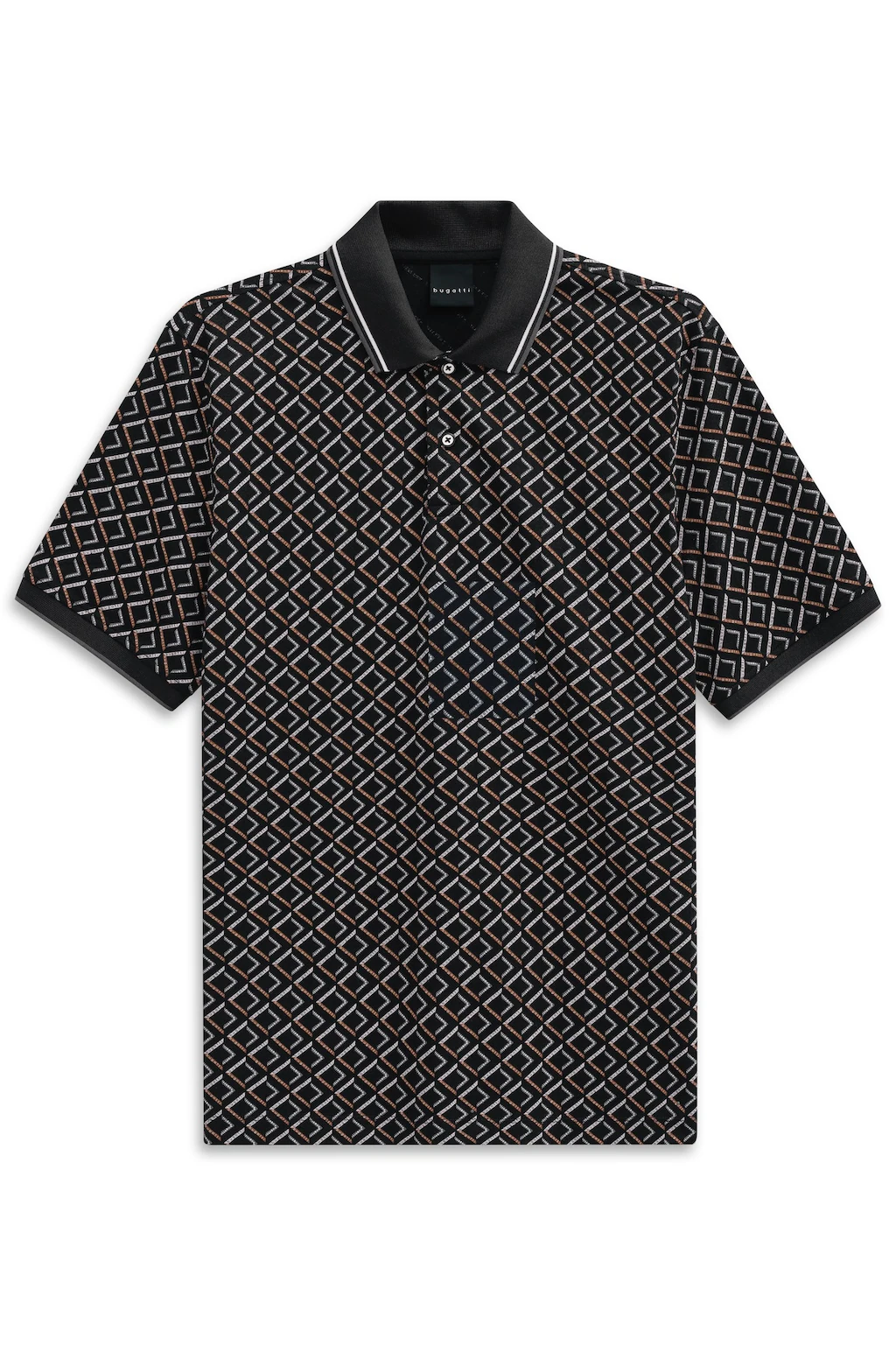 bugatti Poloshirt "Modern Fit", mit Rauten-Muster günstig online kaufen