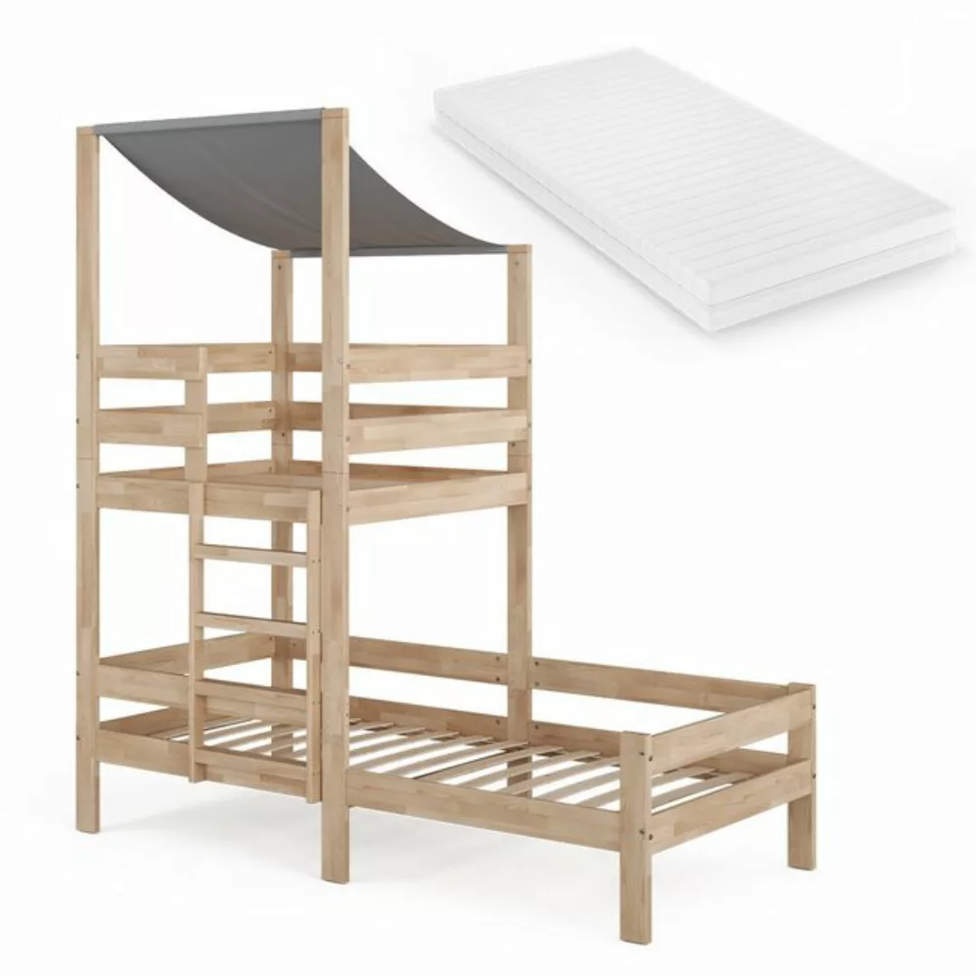 VitaliSpa® Hausbett Tom, Naturholz, 90x200 cm mit Matratze günstig online kaufen