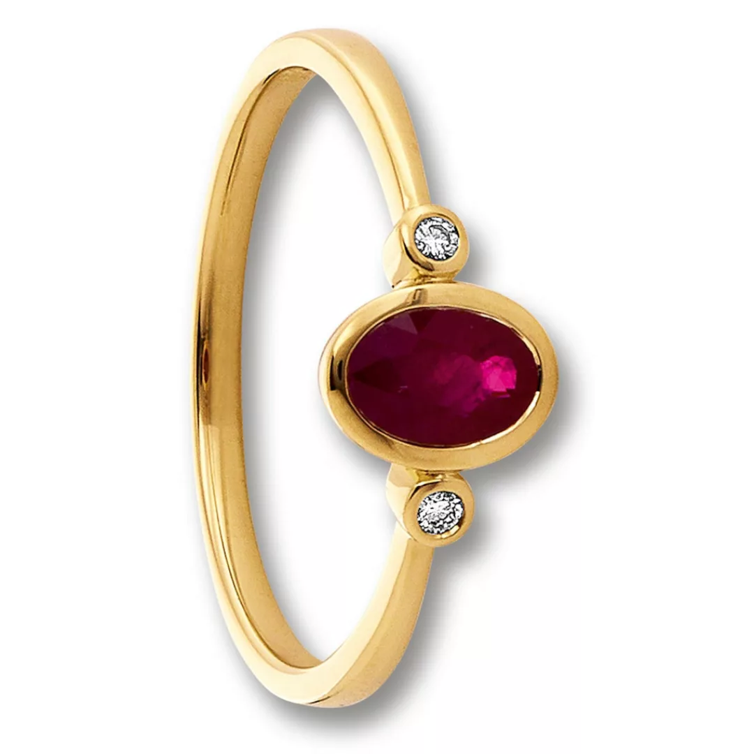 ONE ELEMENT Diamantring "0.02 ct Diamant Brillant Rubin Ring aus 585 Gelbgo günstig online kaufen