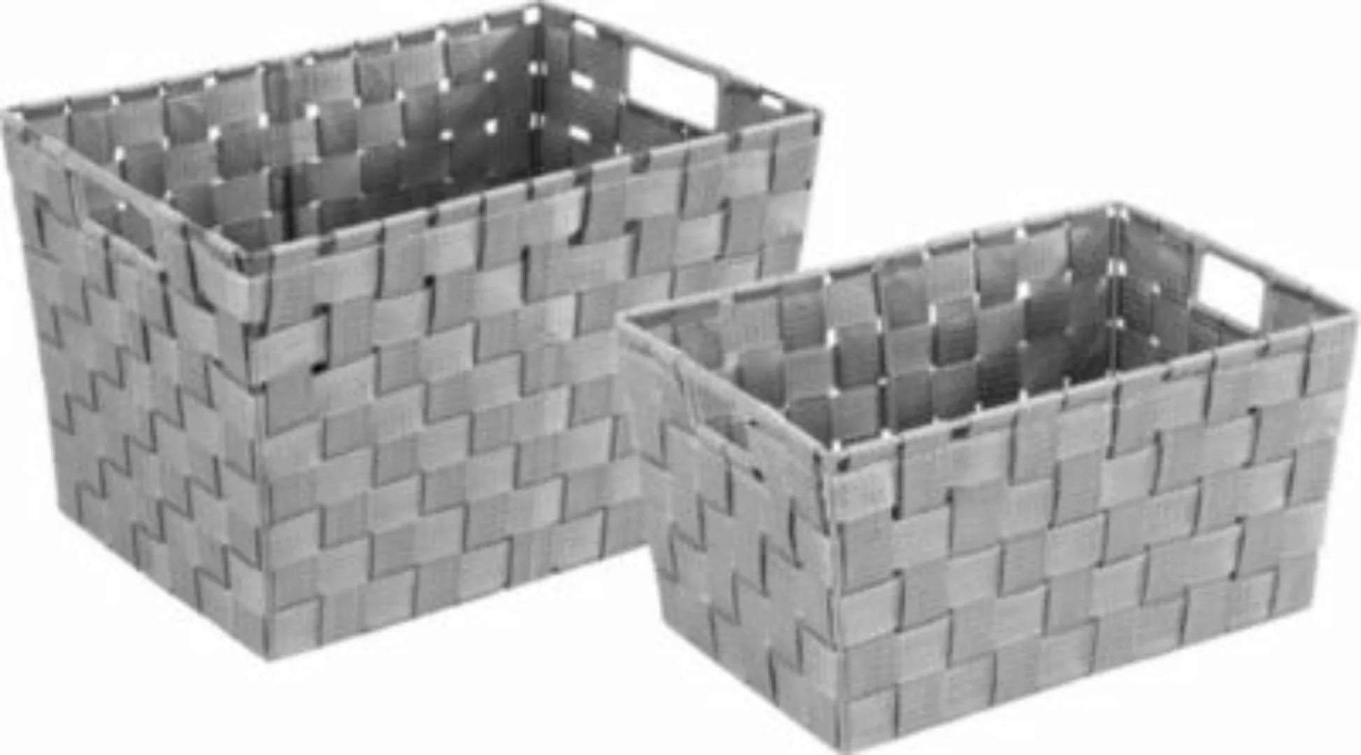 WENKO Aufbewahrungskorb-Set Adria S & M Grau 2-teilig, aus PP-Geflecht grau günstig online kaufen