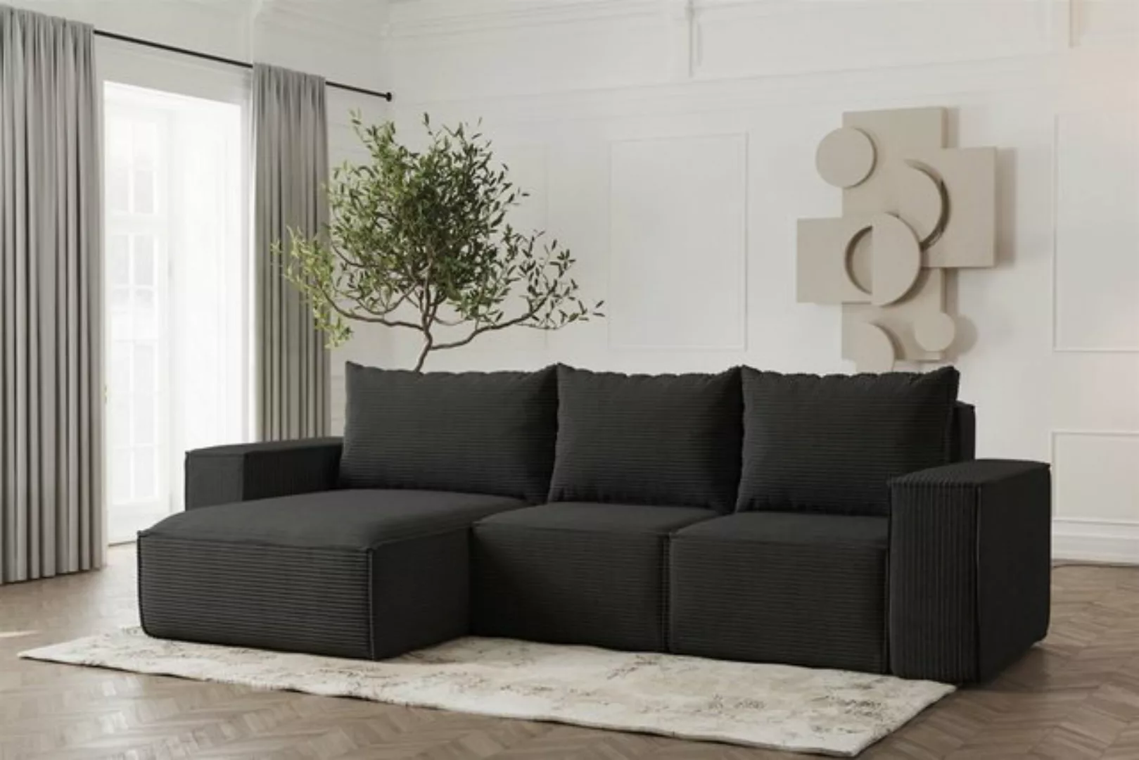 Fun Möbel Ecksofa Schlafsofa ESTELLE in Stoff, Ottomane Links oder Rechts, günstig online kaufen