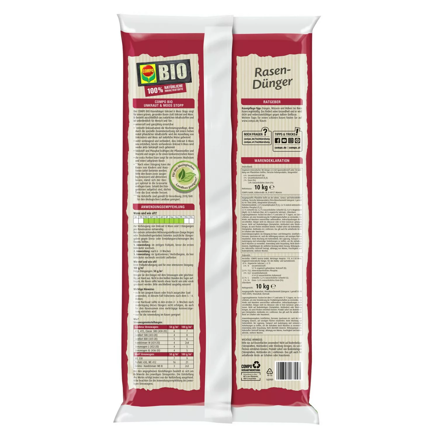 Compo Bio-Rasendünger Unkraut & Moos Stopp 10 kg günstig online kaufen