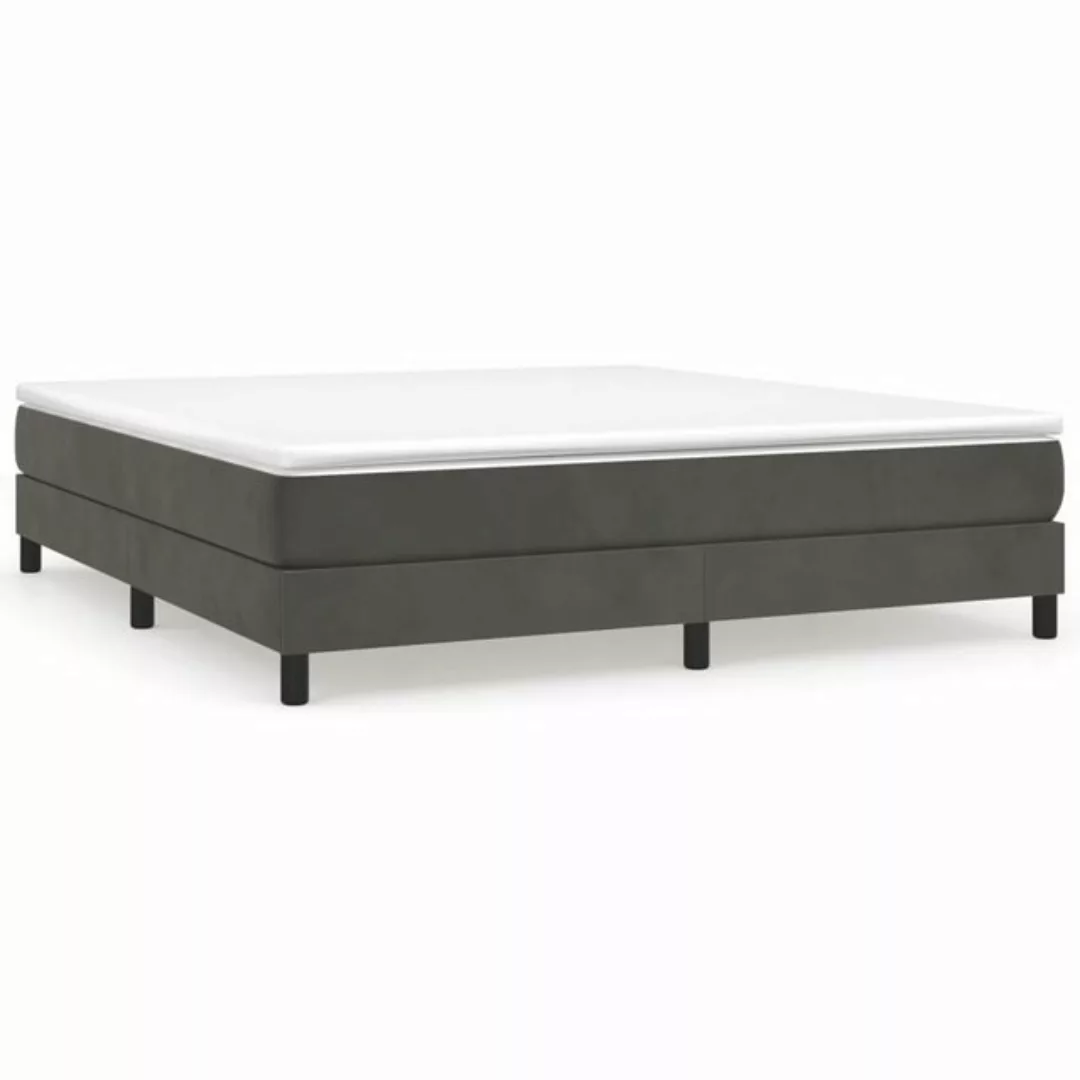 furnicato Bett Boxspringbett mit Matratze Dunkelgrau 160x200 cm Samt günstig online kaufen