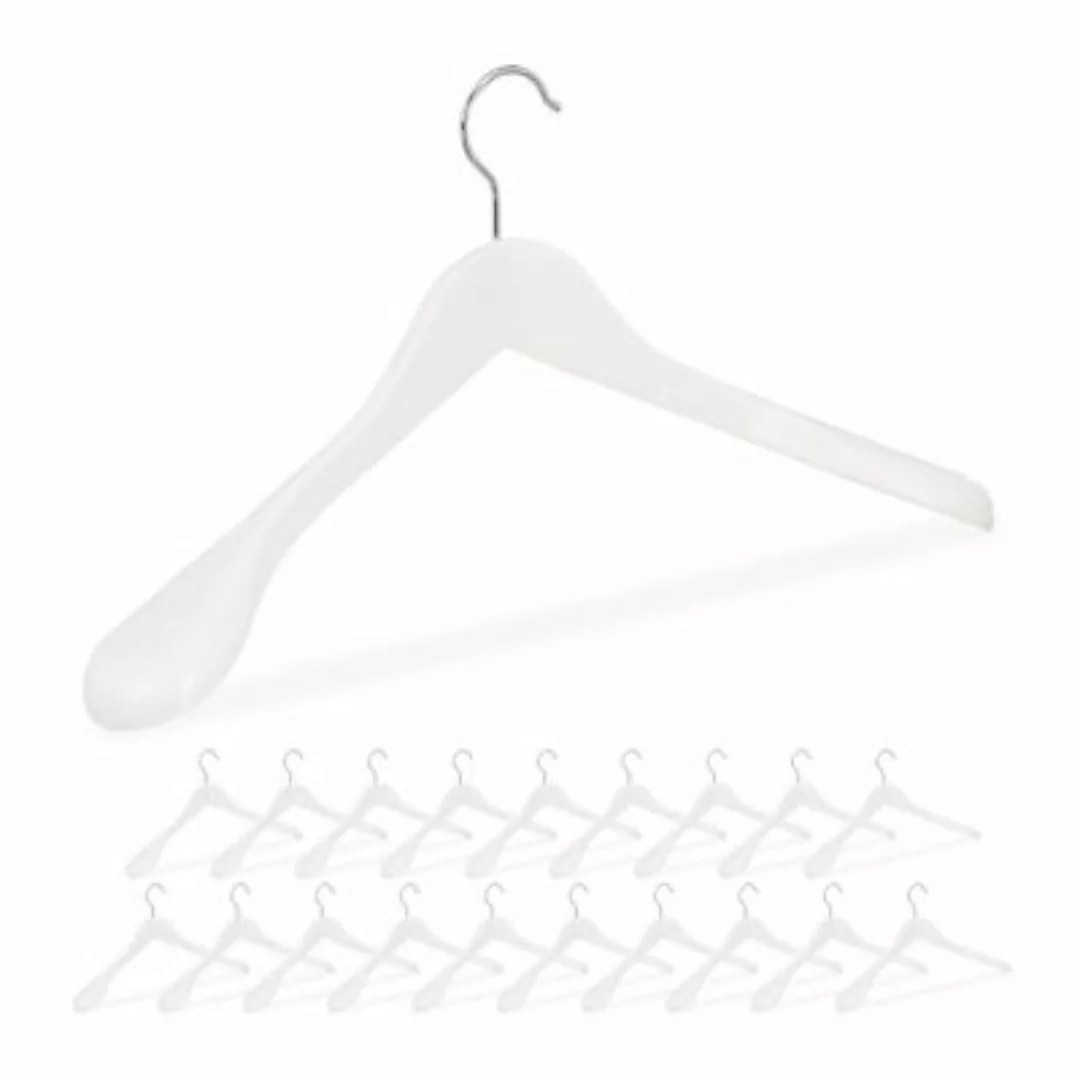 relaxdays 20 x Anzug Kleiderbügel weiß günstig online kaufen
