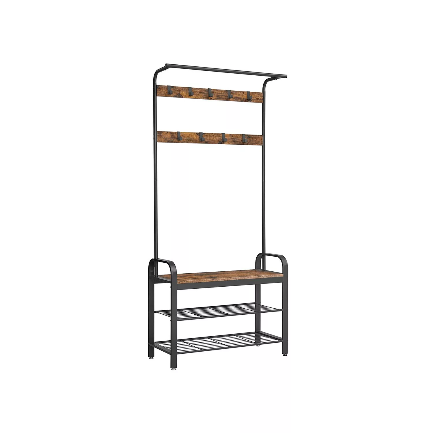 Vasagle Garderobenständer 84 cm x 183 cm x 33,7 cm Braun-Schwarz günstig online kaufen