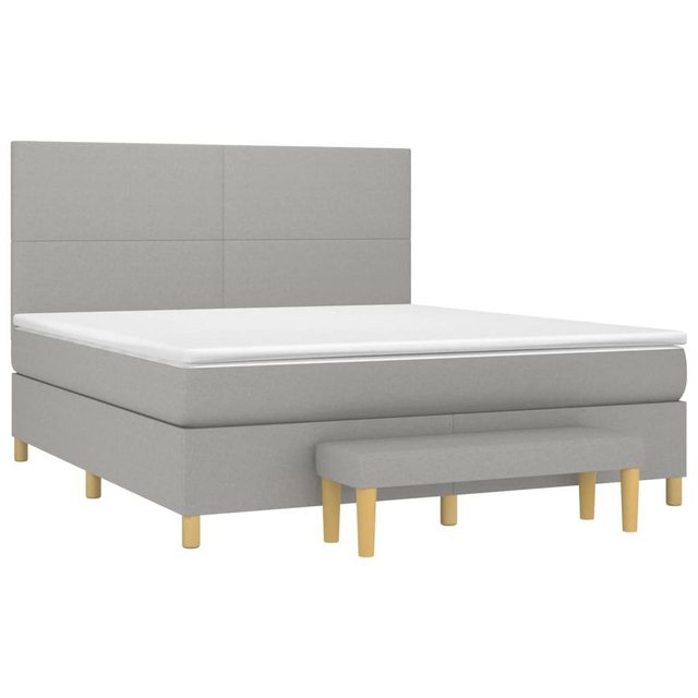 furnicato Bett Boxspringbett mit Matratze Hellgrau 180x200 cm Stoff (1-tlg) günstig online kaufen