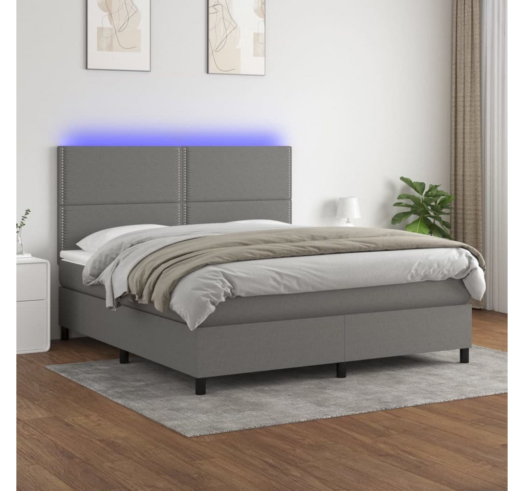 vidaXL Boxspringbett Bett Boxspringbett mit Matratze & Topper & LED (160 x günstig online kaufen