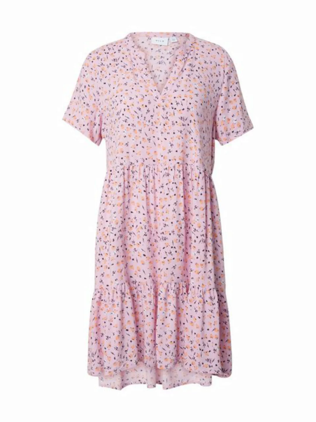 Vila Shirtkleid Lockeres Sommer Dress Stufen-Look Volant Kleid mit V-Neck ( günstig online kaufen