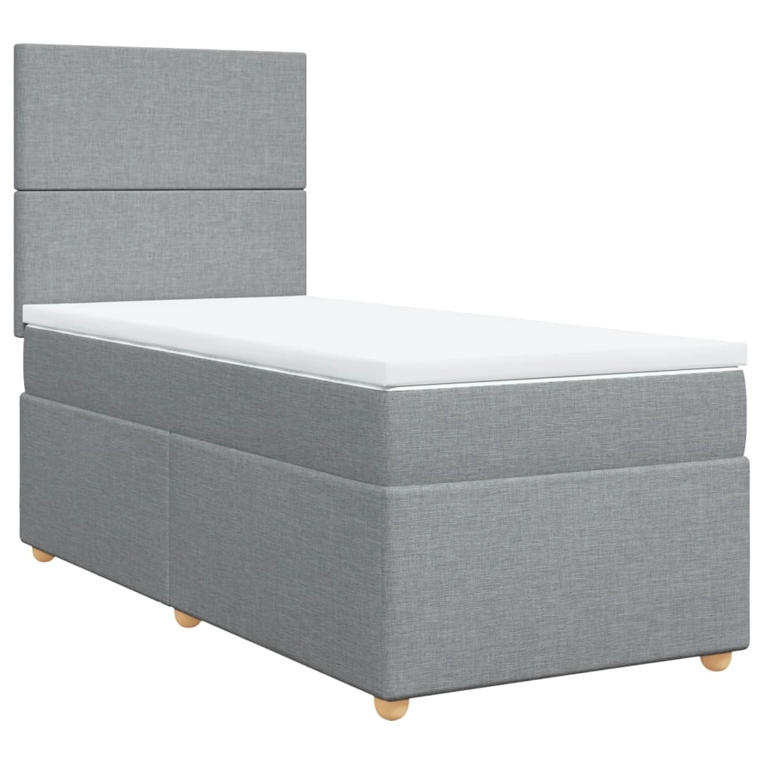 vidaXL Boxspringbett mit Matratze Hellgrau 90x190 cm Stoff2097806 günstig online kaufen