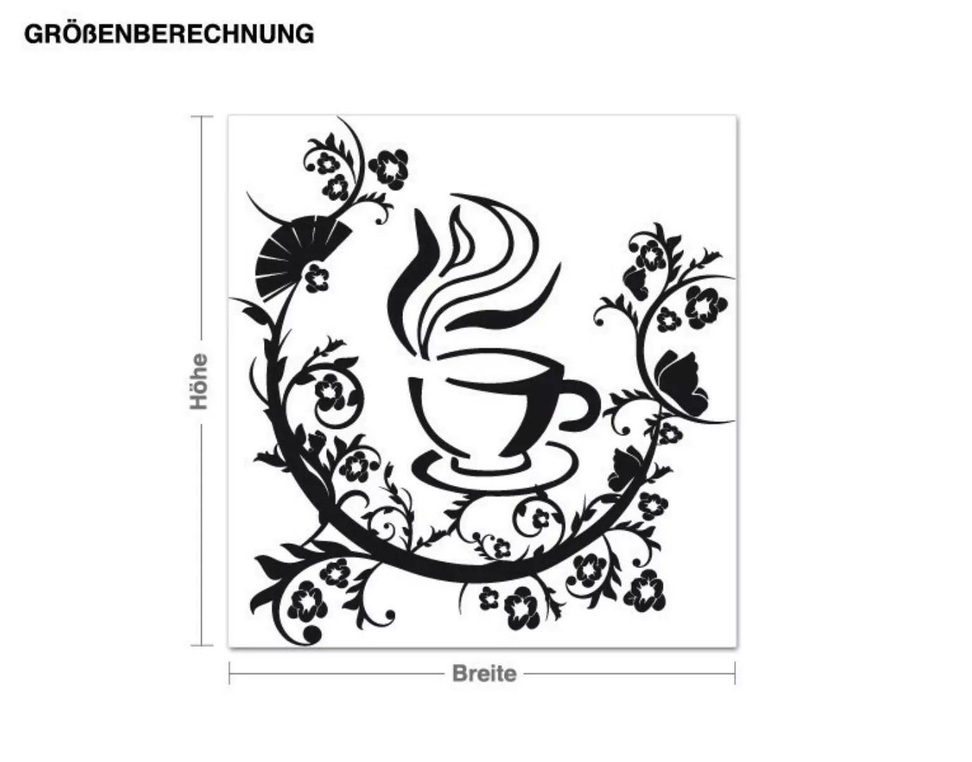 Wandtattoo Küchenspruch Kaffeegenuss mit Ranke günstig online kaufen