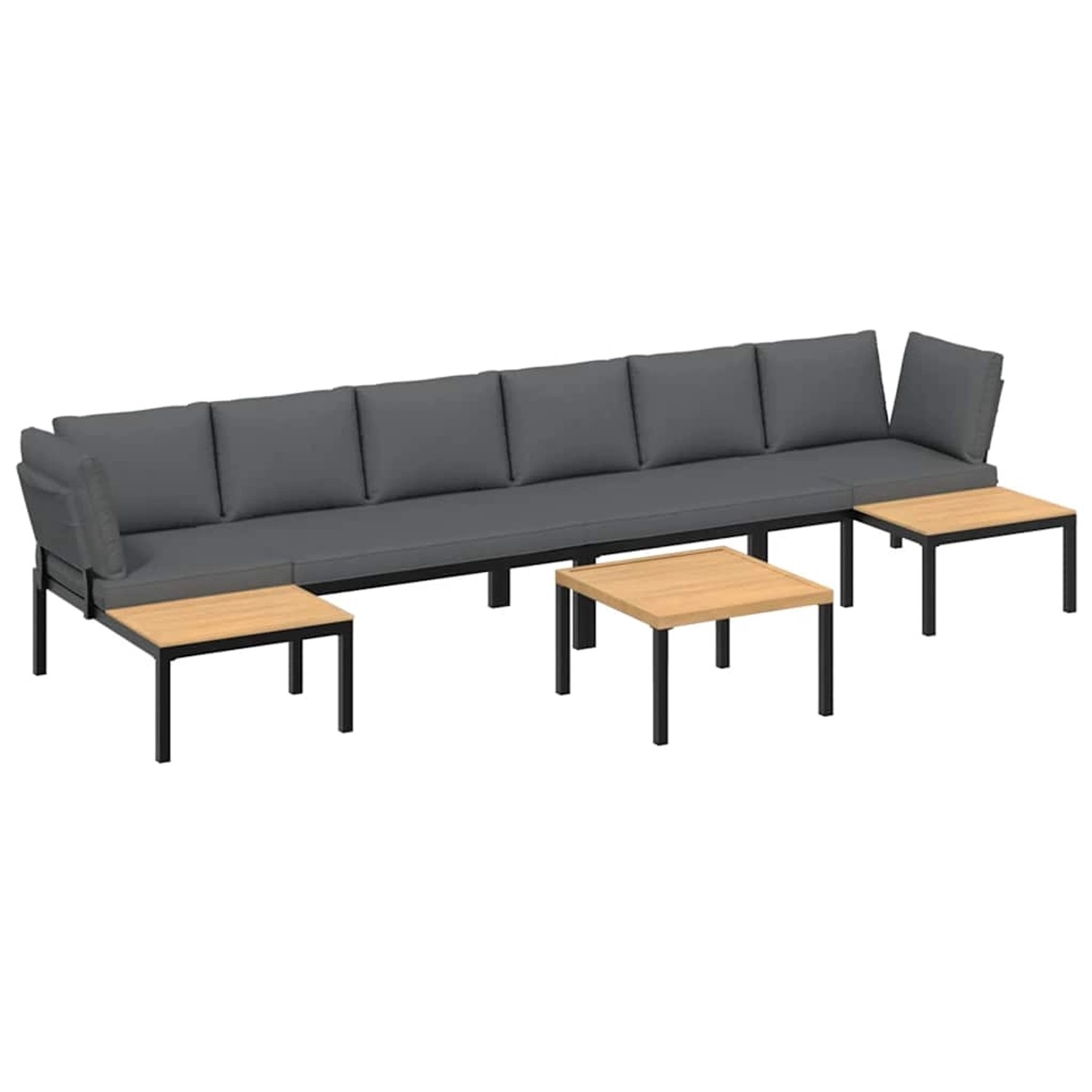 vidaXL 5-Tlg Garten-Sofagarnitur mit Kissen Schwarz Aluminium 3283693 günstig online kaufen