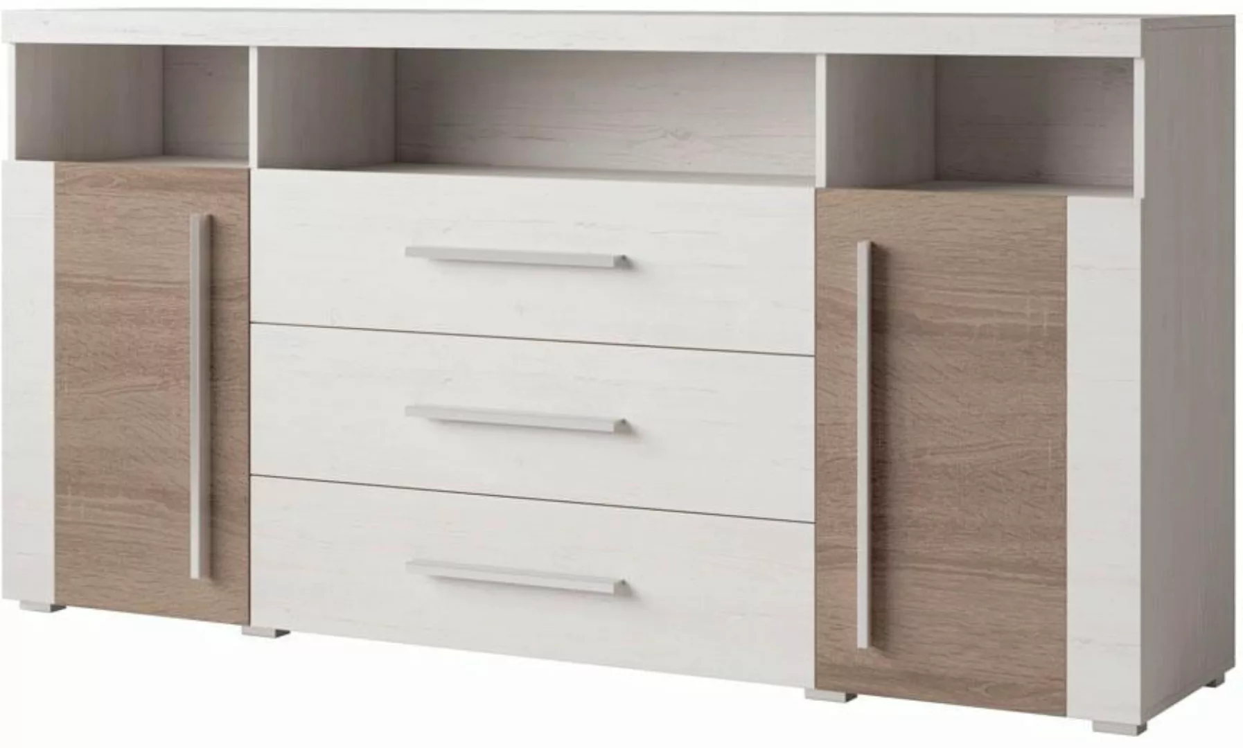 INOSIGN Sideboard "Roger,Breite 182cm, stilvolle Schrank, 2 Holztüren 3 Sch günstig online kaufen