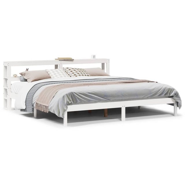 vidaXL Bett, Massivholzbett ohne Matratze Weiß 200x200 cm Kiefernholz günstig online kaufen