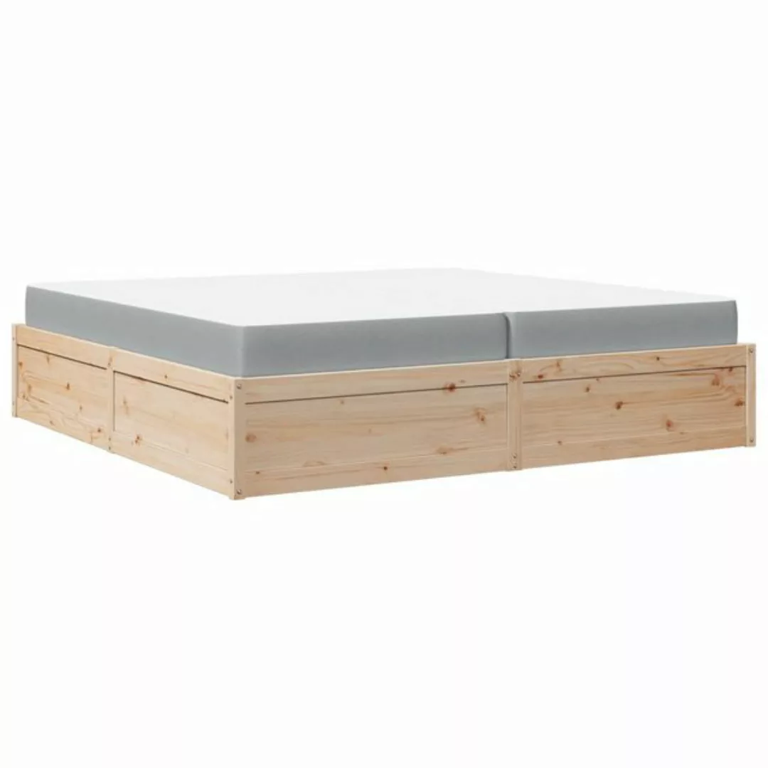 vidaXL Bett Bett mit Matratze 200x200 cm Massivholz Kiefer günstig online kaufen