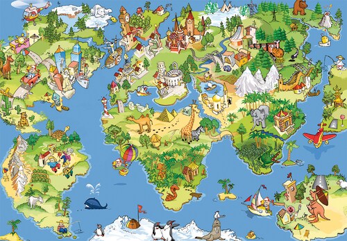 Papermoon Fototapete »Kids World Map« günstig online kaufen