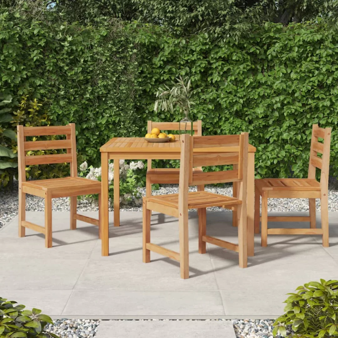 Vidaxl 5-tlg. Garten-essgruppe Massivholz Teak günstig online kaufen