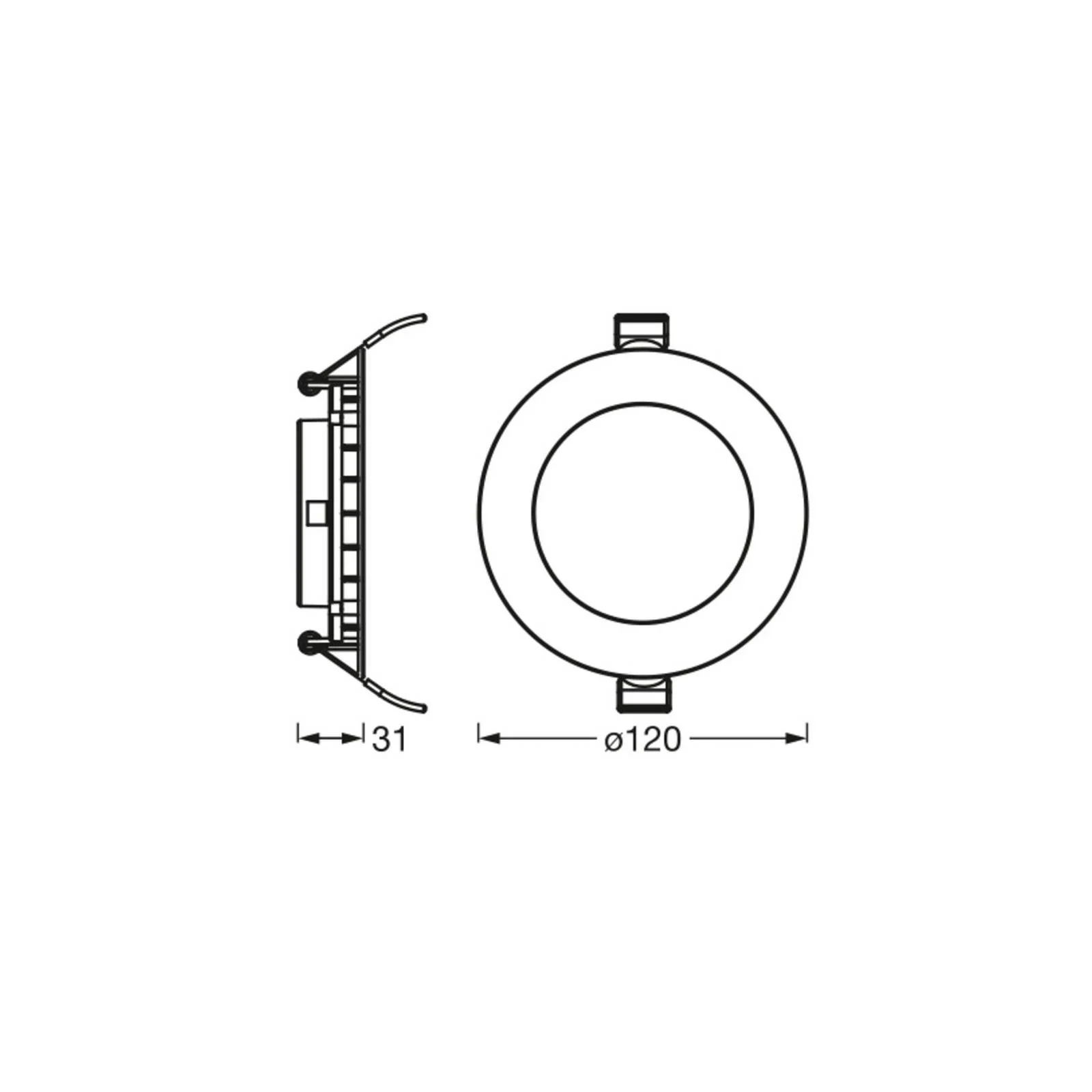 OSRAM LED-Deckeneinbauleuchte SLIM, Ø 12 cm, 6.500 K, weiß günstig online kaufen