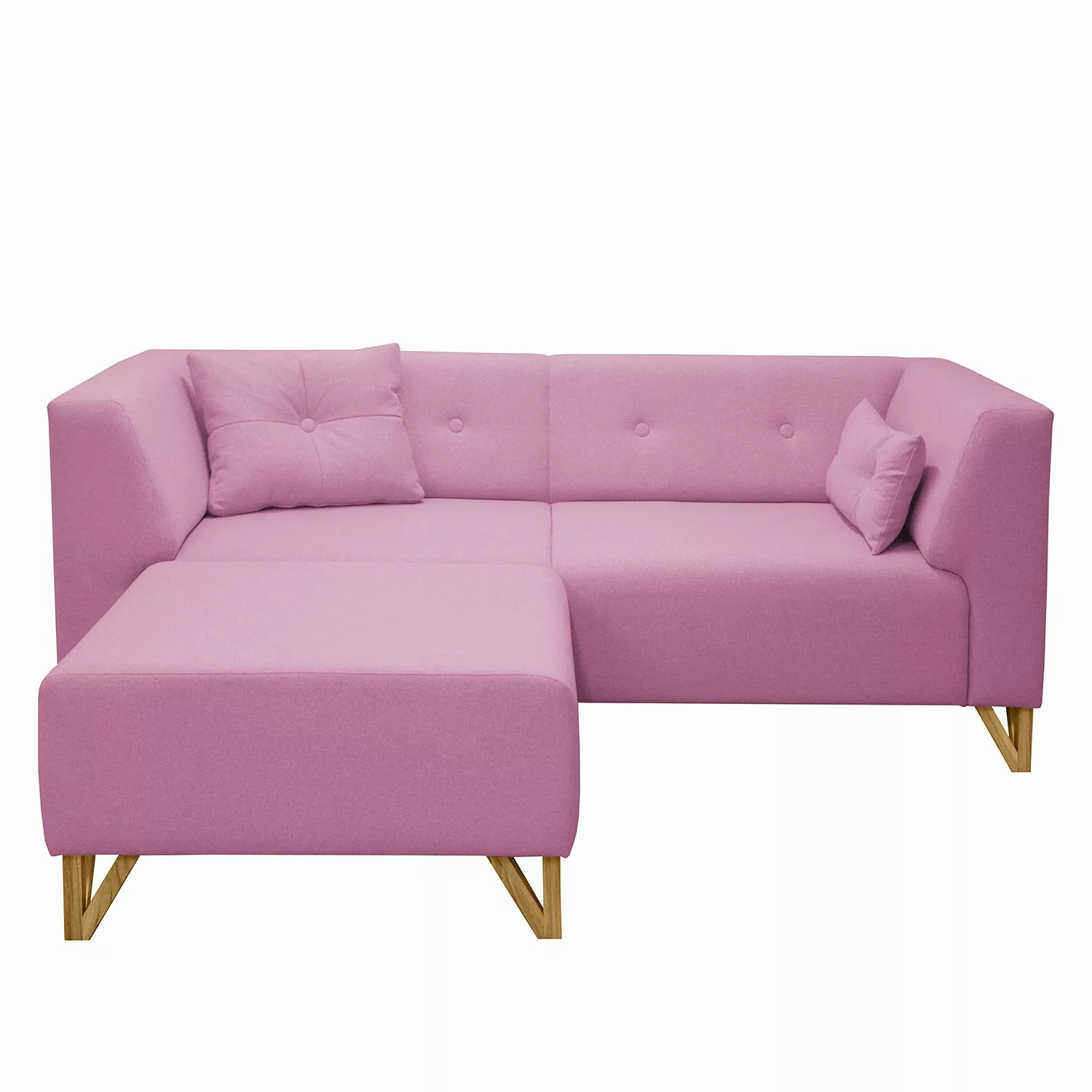 home24 Mørteens Sofa Ongar I 2-Sitzer Rose Webstoff 203x78x86 cm günstig online kaufen