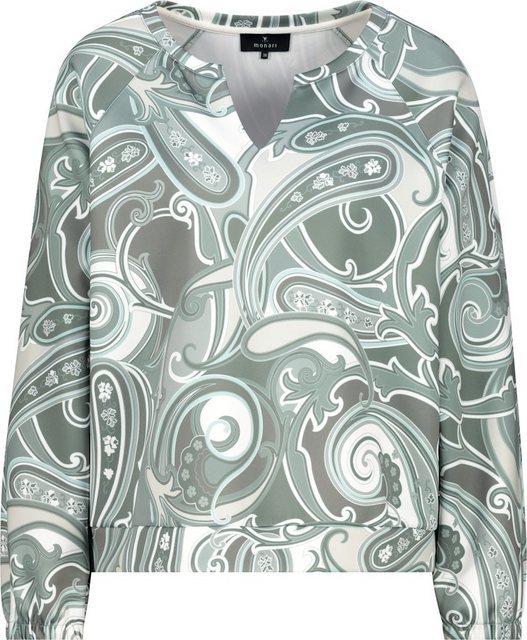 Monari Blusenshirt Sweatshirt mit Paisleymuster forest gemustert günstig online kaufen