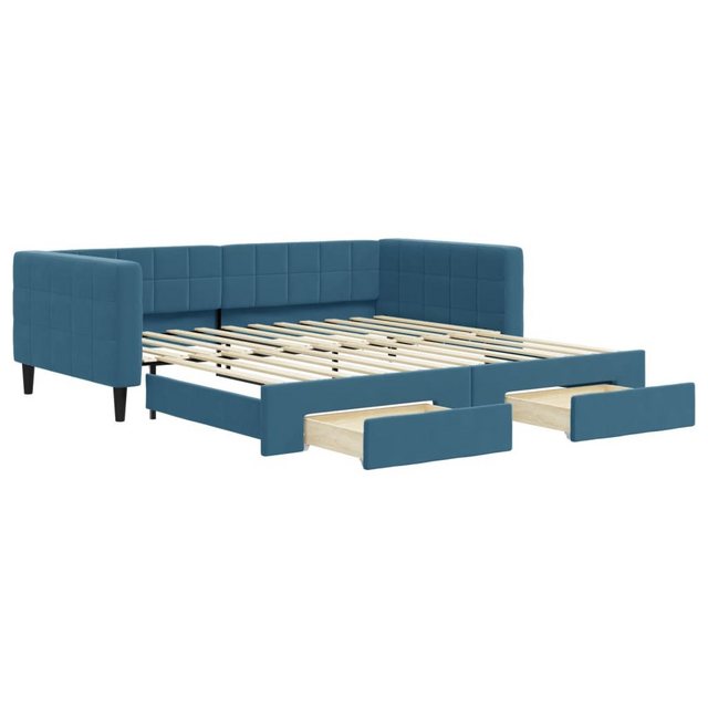 vidaXL Gästebett Gästebett Tagesbett Ausziehbar mit Schubladen Blau 100x200 günstig online kaufen