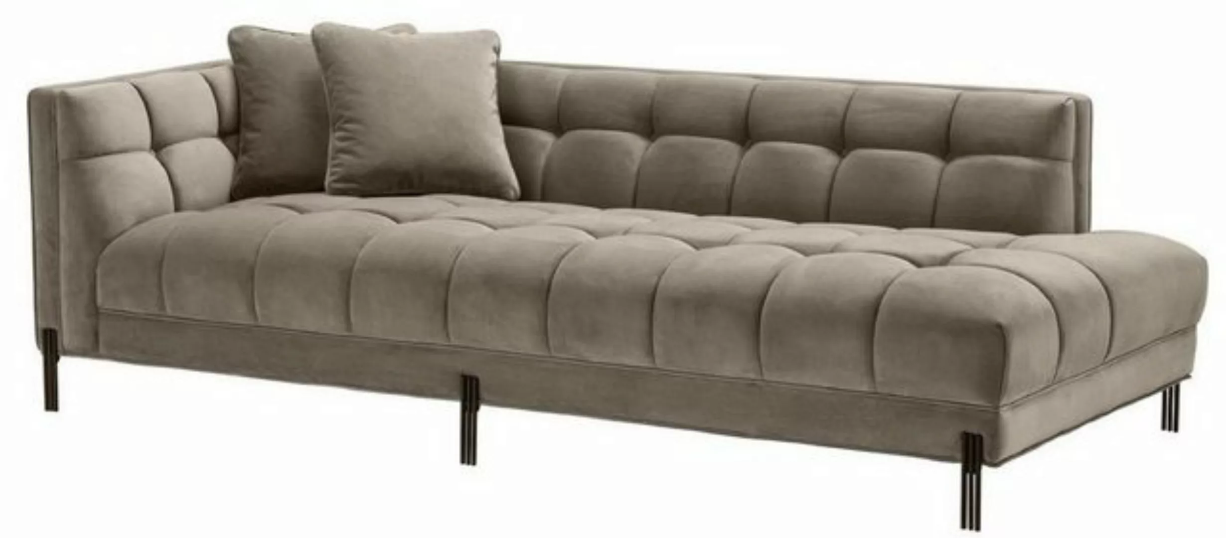 Casa Padrino Loungesofa Luxus Lounge Sofa Greige / Schwarz 223 x 95 x H. 68 günstig online kaufen