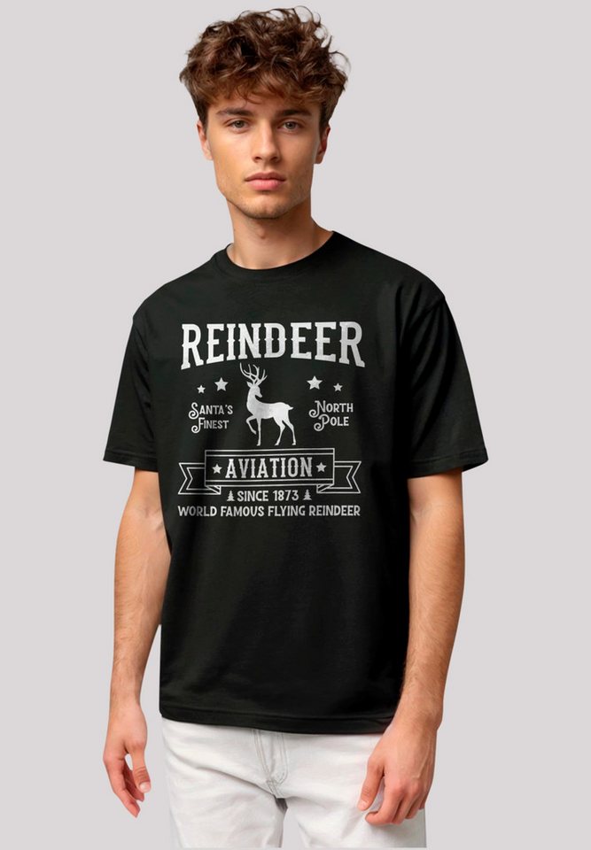 F4NT4STIC T-Shirt Reindeer Aviation Retro Weihnachts Sign Premium Qualität günstig online kaufen